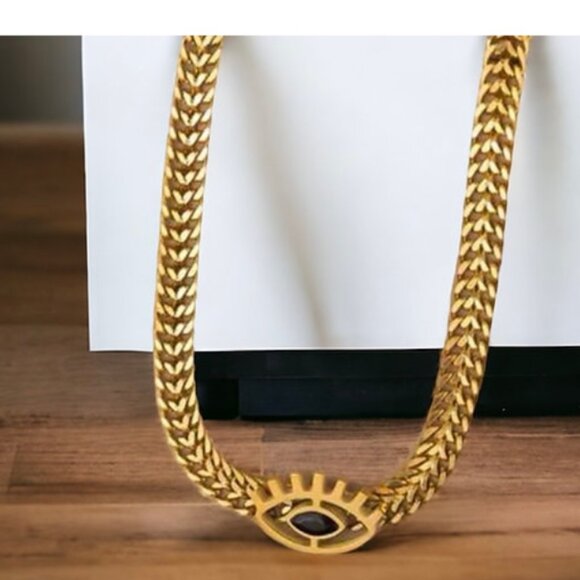 New Eye Evil Symbolic Charm 18K Gold-Plated Necklace & Bracelet Set - Picture 8 of 10